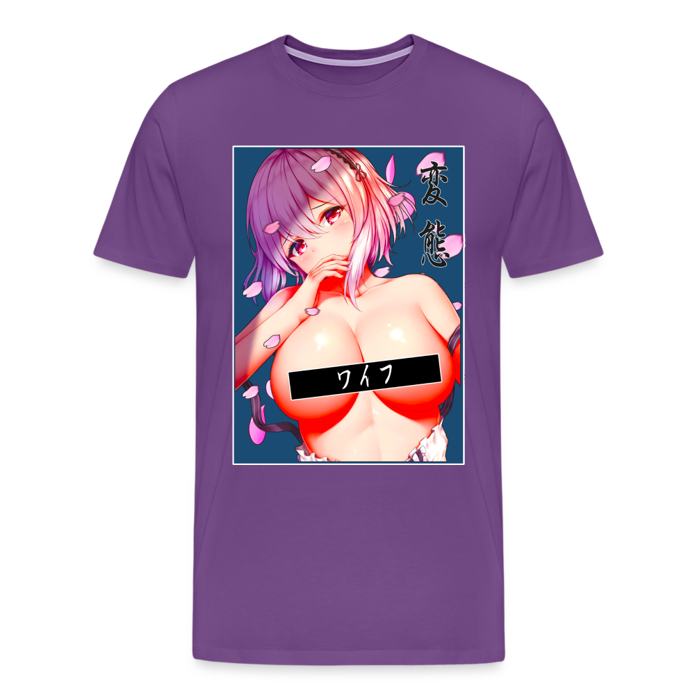 Censored Cherry Waifu - Premium T-Shirt - purple