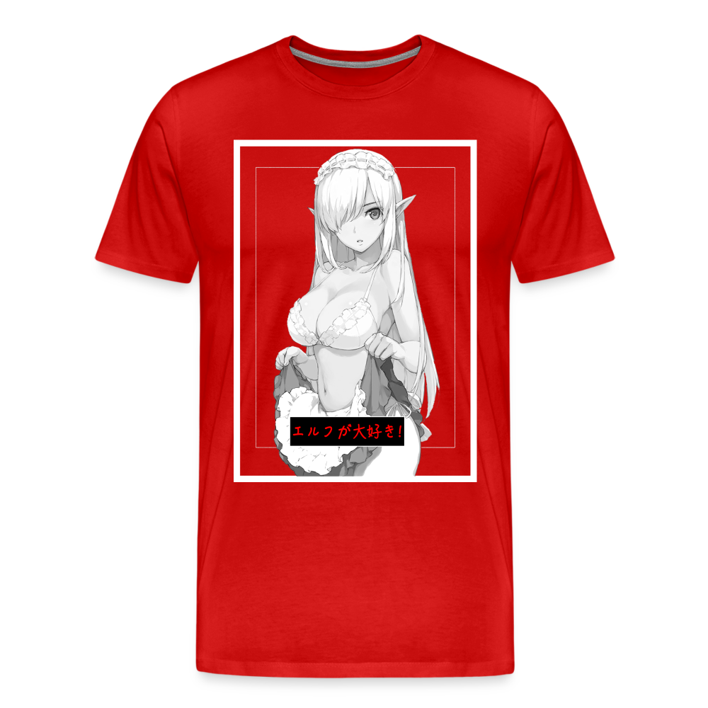 Cute Maid Waifu - Premium T-Shirt - red