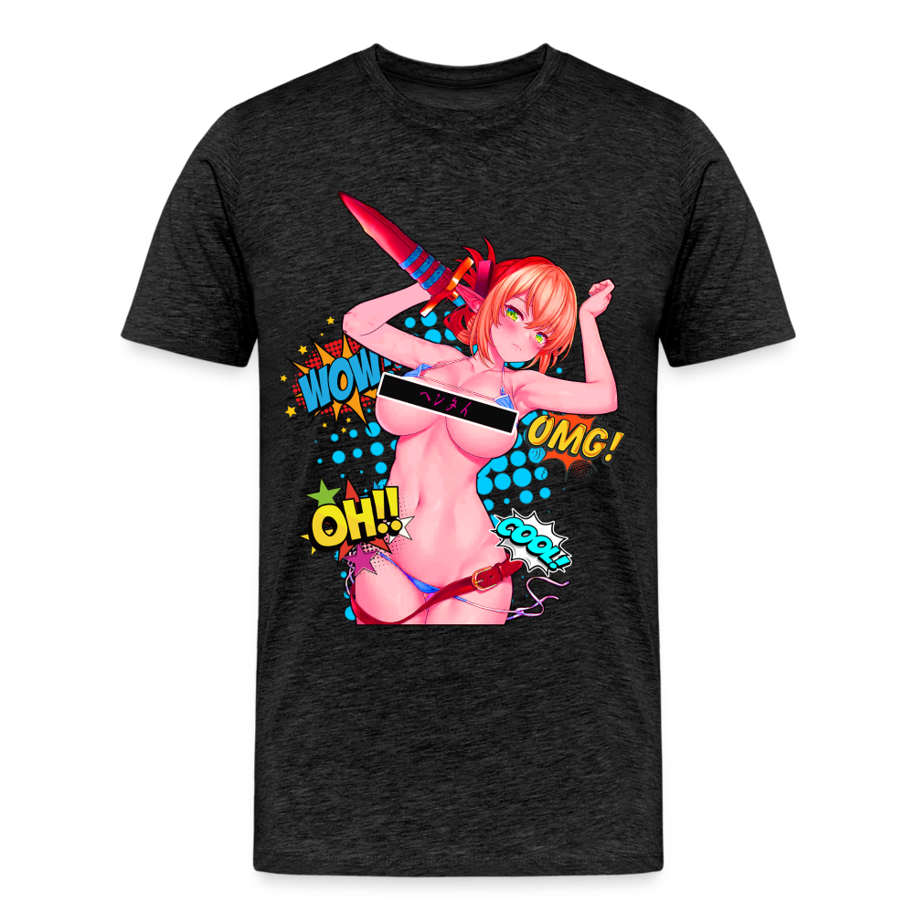 Censored Pop Art Elf - Premium T-Shirt - charcoal grey