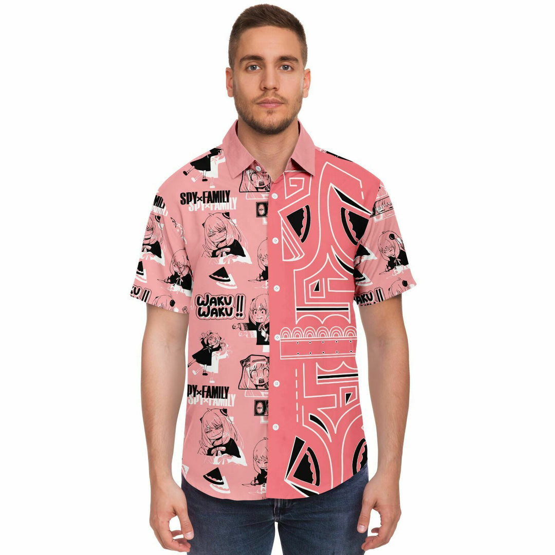 Meme Face Spy Button Shirt